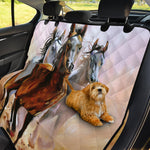 Running Horses Painting Print Pet Car Back Seat Cover