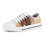 Running Horses Painting Print White Low Top Shoes