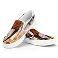 Running Horses Painting Print White Slip On Sneakers