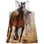 Running Horses Painting Print Women's Racerback Tank Top