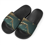 Running Mummy Print Black Slide Sandals