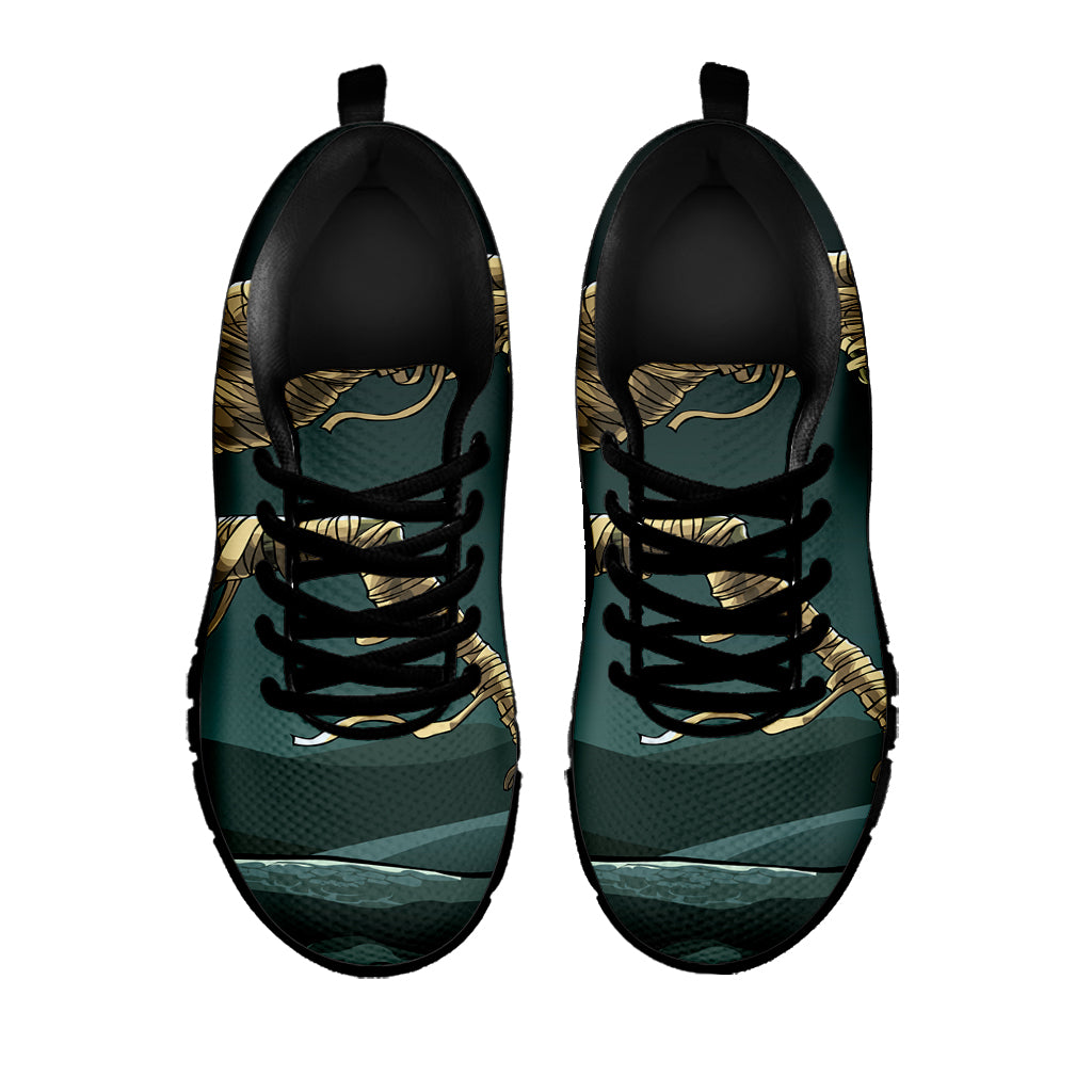 Running Mummy Print Black Sneakers