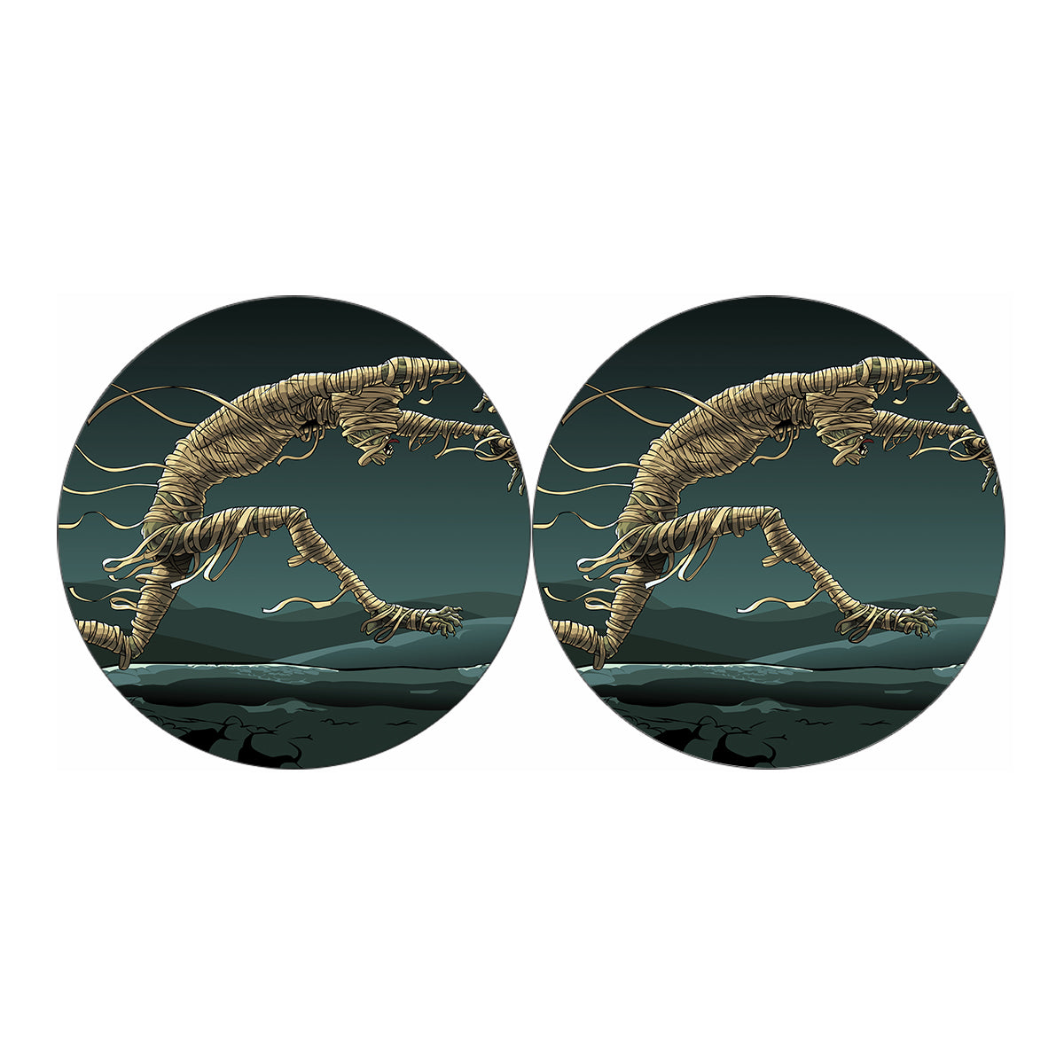 Running Mummy Print Car Coasters