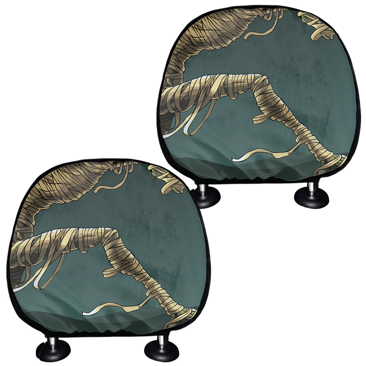 Running Mummy Print Car Headrest Covers