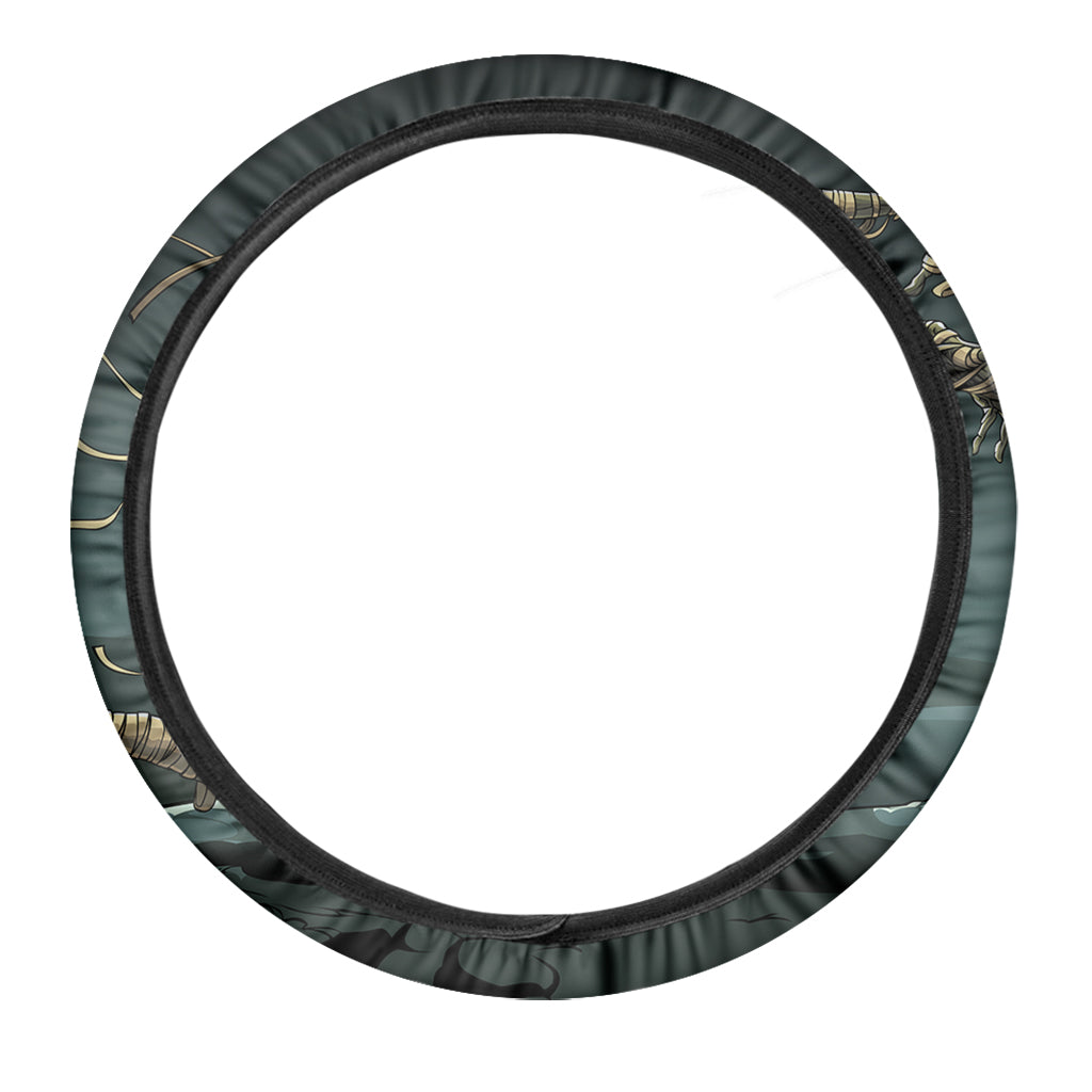 Running Mummy Print Car Steering Wheel Cover