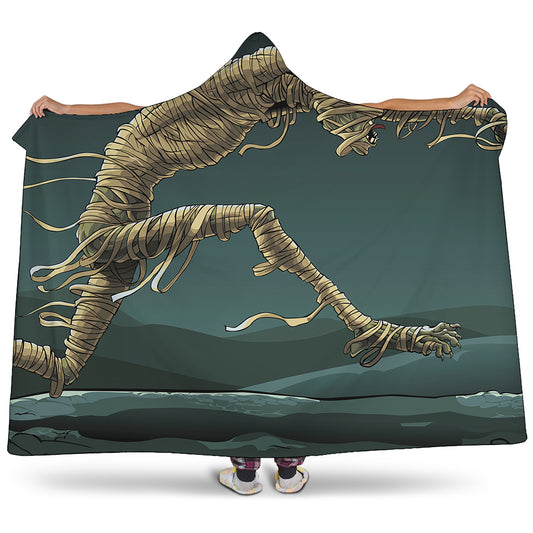 Running Mummy Print Hooded Blanket