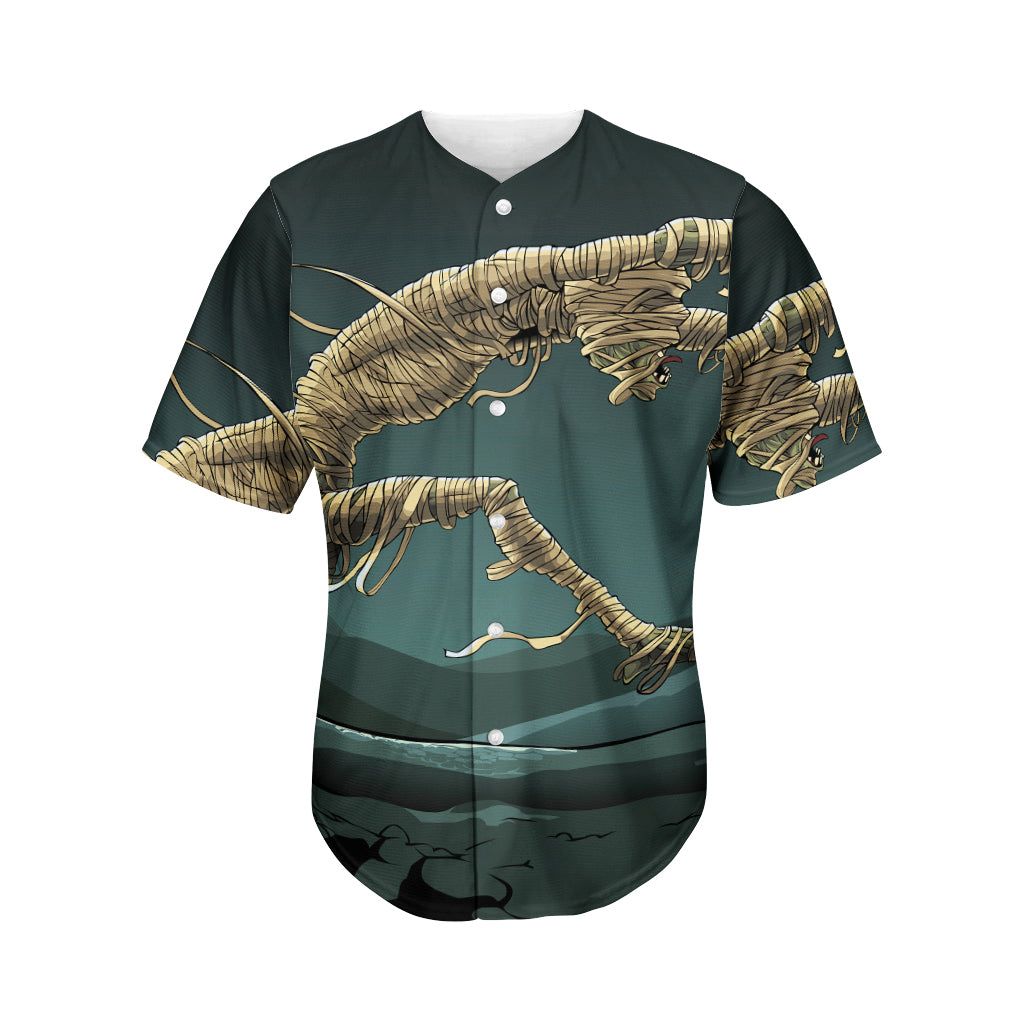 Running Mummy Print Men's Baseball Jersey