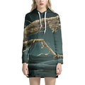 Running Mummy Print Pullover Hoodie Dress