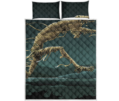 Running Mummy Print Quilt Bed Set