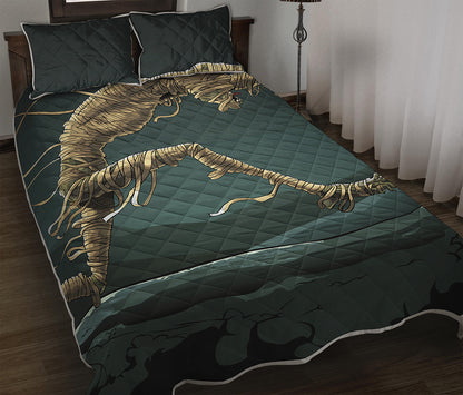 Running Mummy Print Quilt Bed Set