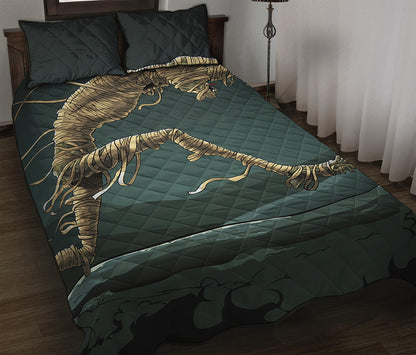 Running Mummy Print Quilt Bed Set
