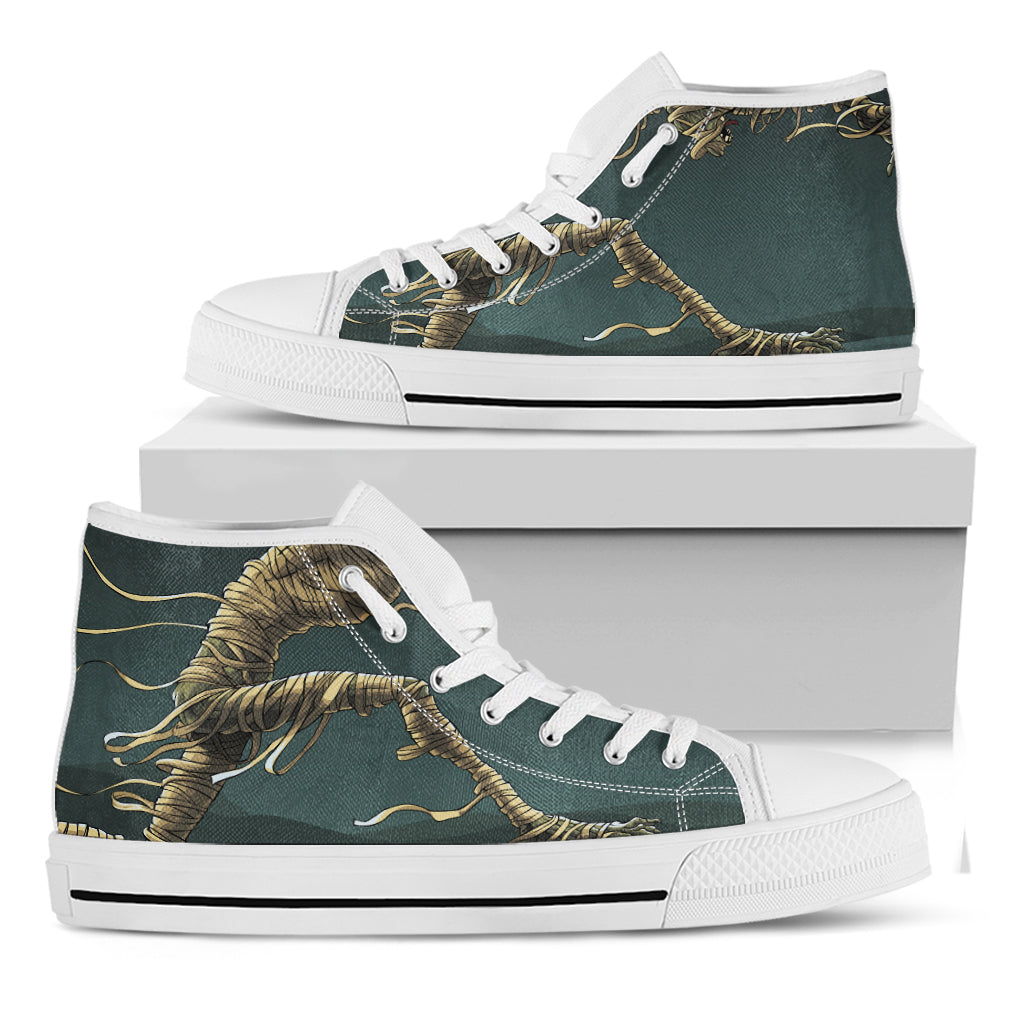 Running Mummy Print White High Top Shoes