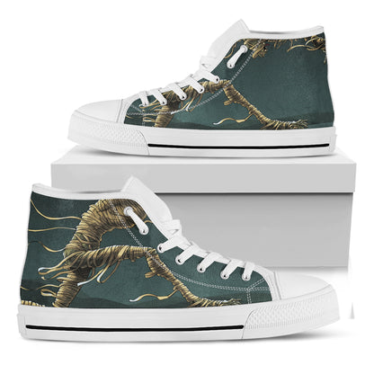 Running Mummy Print White High Top Shoes