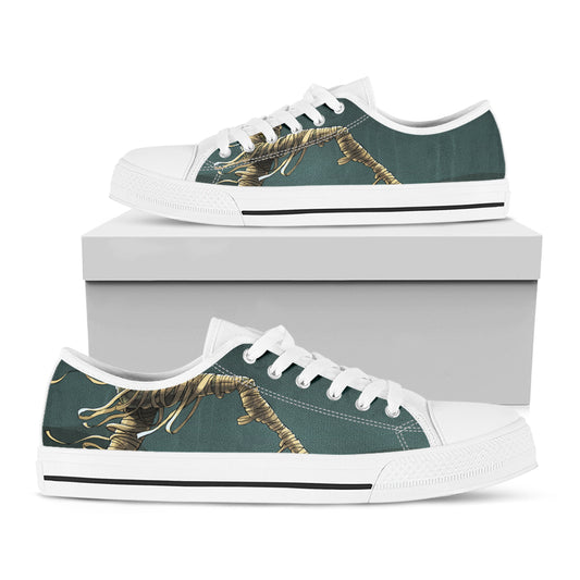 Running Mummy Print White Low Top Shoes