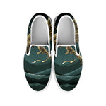 Running Mummy Print White Slip On Shoes