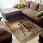 Running Wild Horses Print Area Rug
