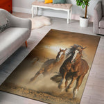 Running Wild Horses Print Area Rug