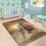 Running Wild Horses Print Area Rug