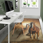 Running Wild Horses Print Area Rug