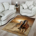 Running Wild Horses Print Area Rug