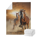Running Wild Horses Print Blanket