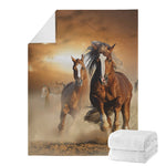 Running Wild Horses Print Blanket