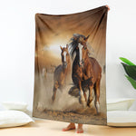 Running Wild Horses Print Blanket