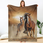 Running Wild Horses Print Blanket