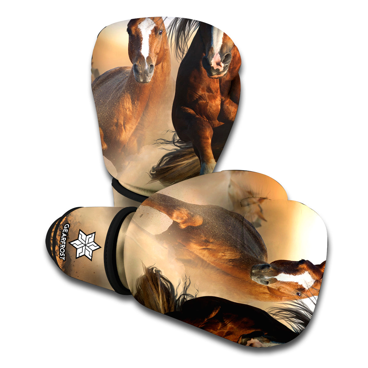 Running Wild Horses Print Boxing Gloves