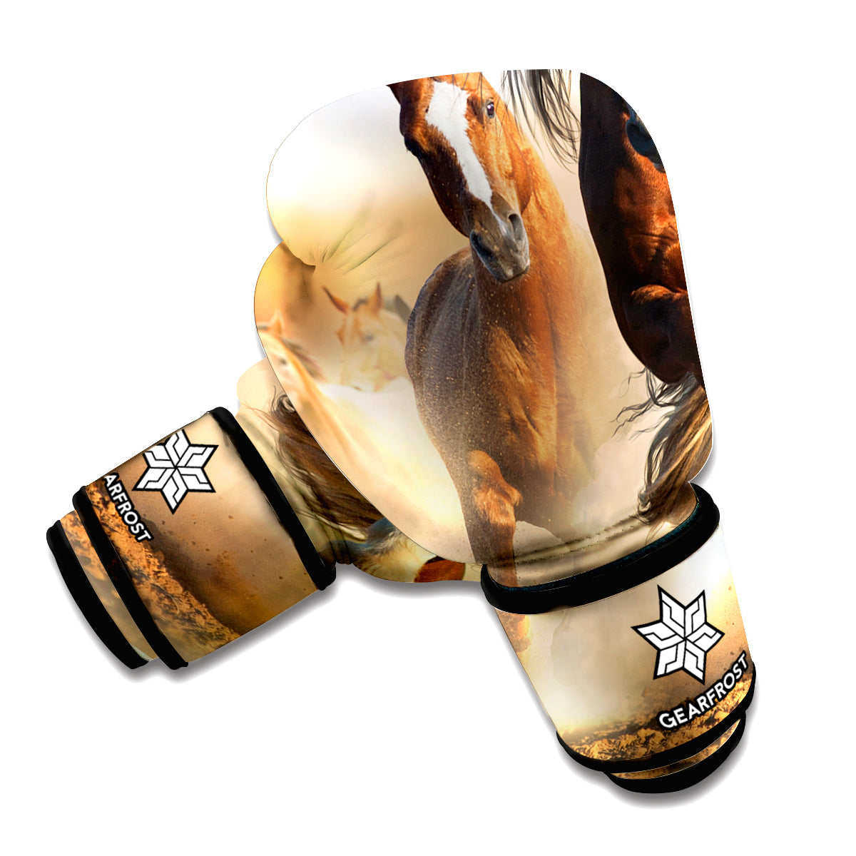 Running Wild Horses Print Boxing Gloves