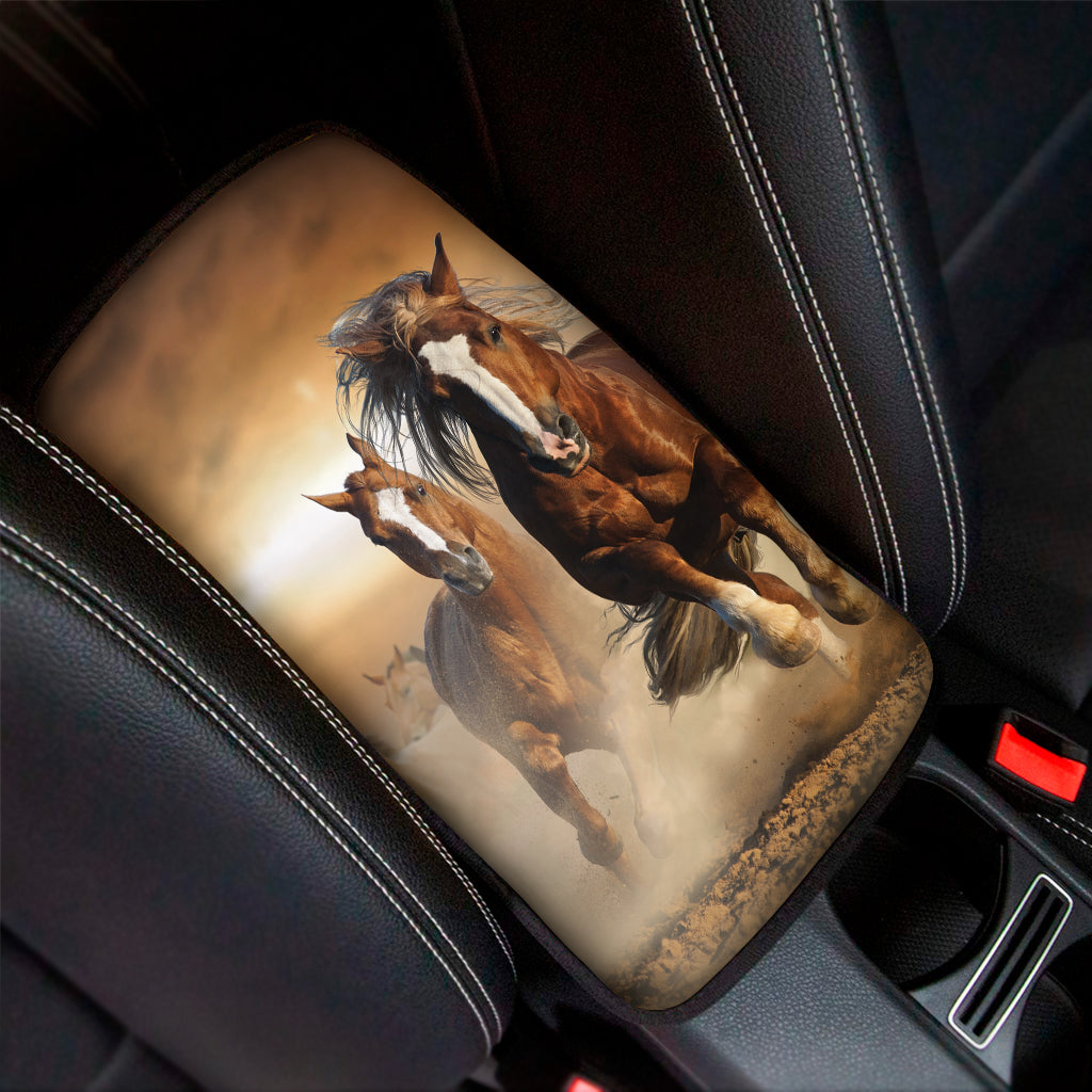 Running Wild Horses Print Car Center Console Cover