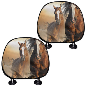 Running Wild Horses Print Car Headrest Covers