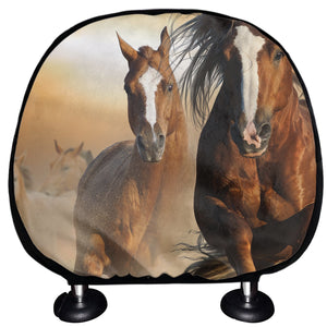 Running Wild Horses Print Car Headrest Covers