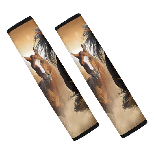 Running Wild Horses Print Car Seat Belt Covers