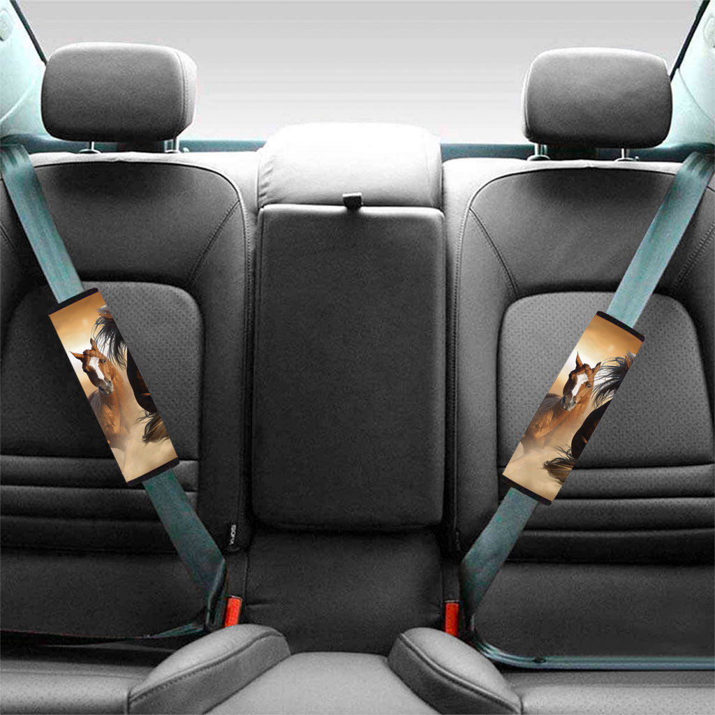 Running Wild Horses Print Car Seat Belt Covers