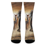 Running Wild Horses Print Crew Socks