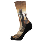 Running Wild Horses Print Crew Socks