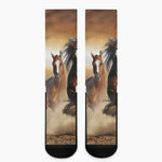 Running Wild Horses Print Crew Socks