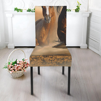 Running Wild Horses Print Dining Chair Slipcover