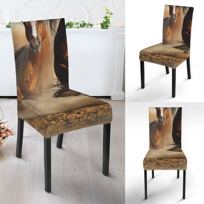 Running Wild Horses Print Dining Chair Slipcover