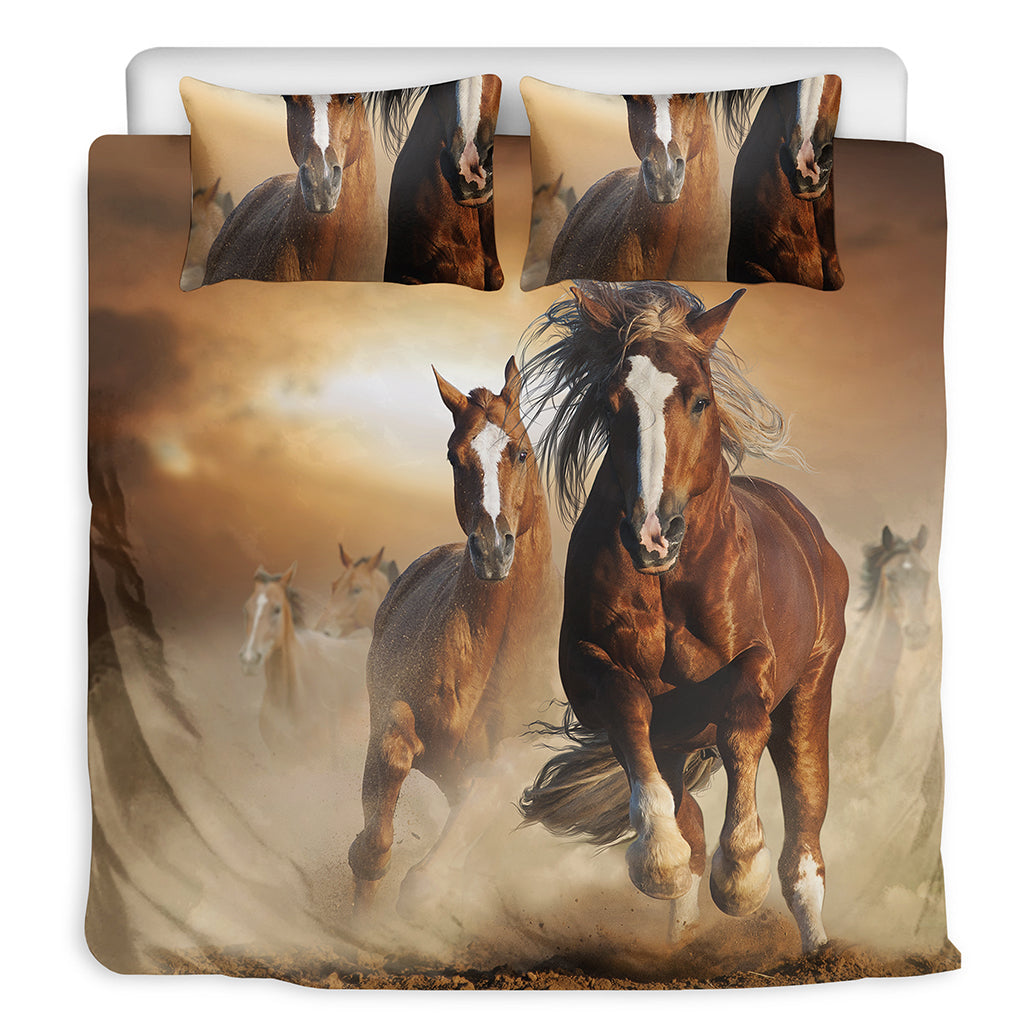 Running Wild Horses Print Duvet Cover Bedding Set
