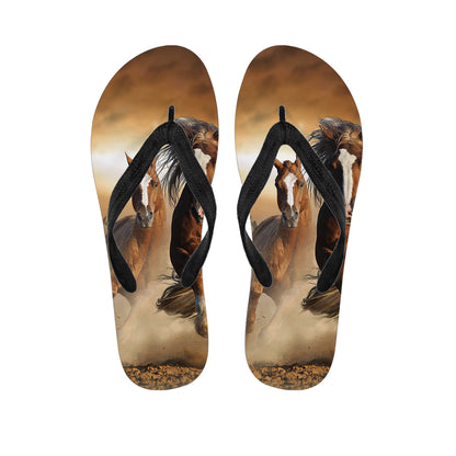 Running Wild Horses Print Flip Flops