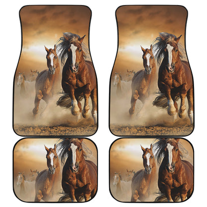 Running Wild Horses Print Front and Back Car Floor Mats