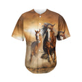 Running Wild Horses Print Men's Baseball Jersey