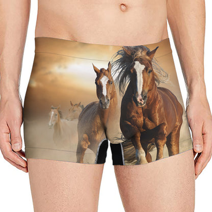 Running Wild Horses Print Men's Boxer Briefs