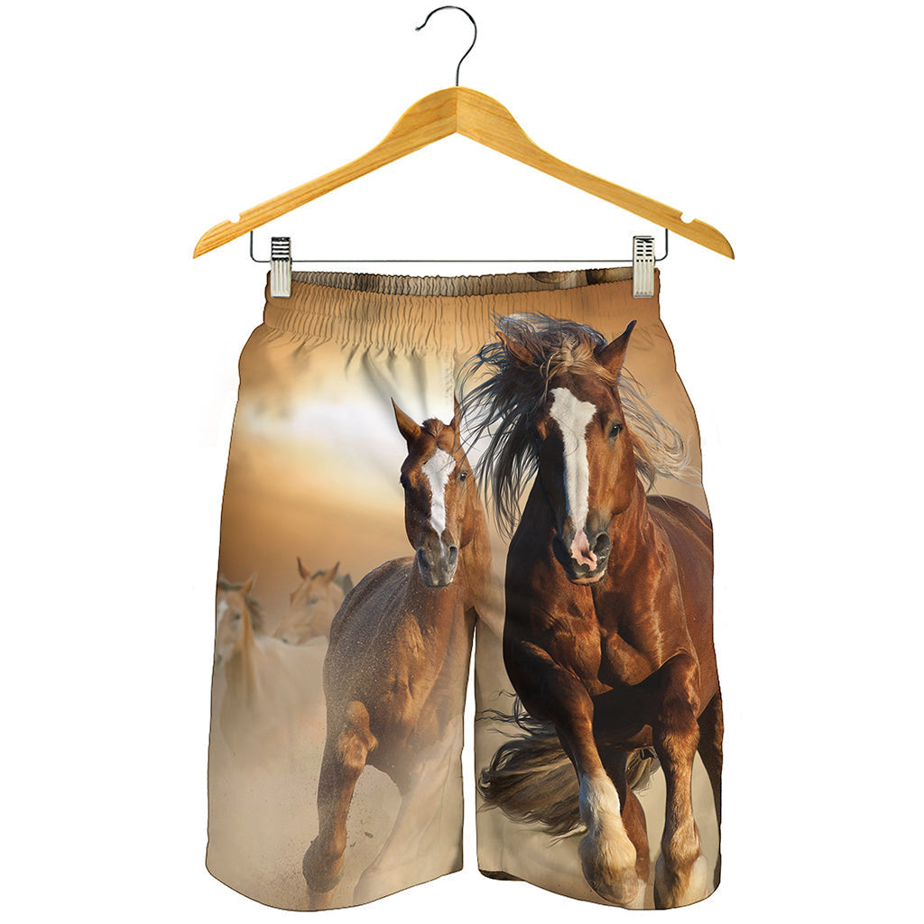 Running Wild Horses Print Men's Shorts