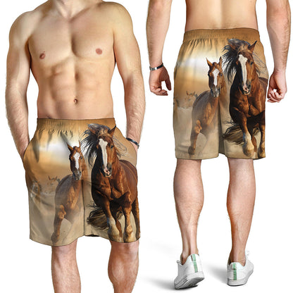 Running Wild Horses Print Men's Shorts