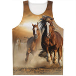 Running Wild Horses Print Men's Tank Top