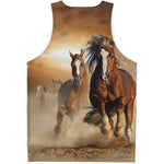 Running Wild Horses Print Men's Tank Top