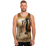 Running Wild Horses Print Men's Tank Top